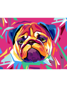 Canevas : 50x65 cm, N23 - pop dog