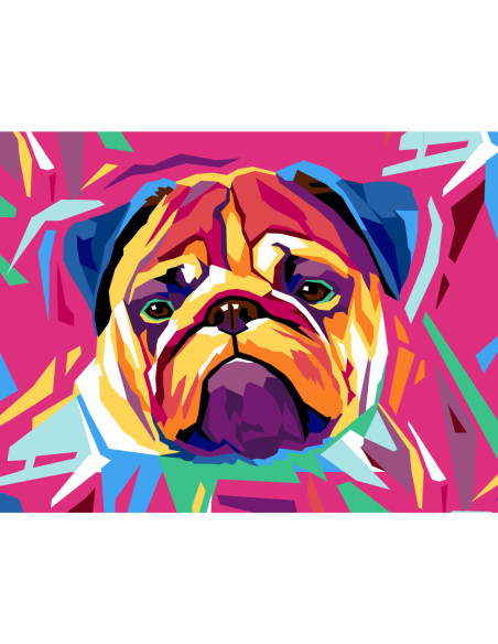 Canevas : 50x65 cm, N23 - pop dog