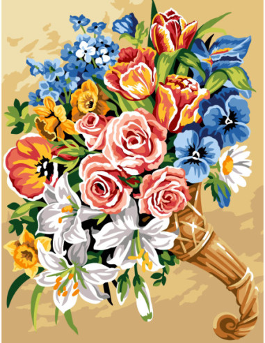 Canevas : 50x65 cm, N22 - la corne florale