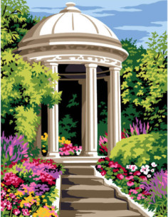 Canevas : 50x65 cm, N21 - kiosque de pierre