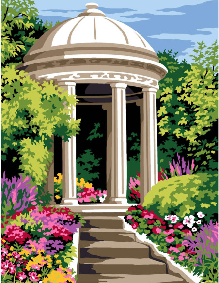 Canevas : 50x65 cm, N21 - kiosque de pierre