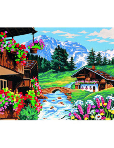 Canevas : 60x70 cm, Au fil du torrent