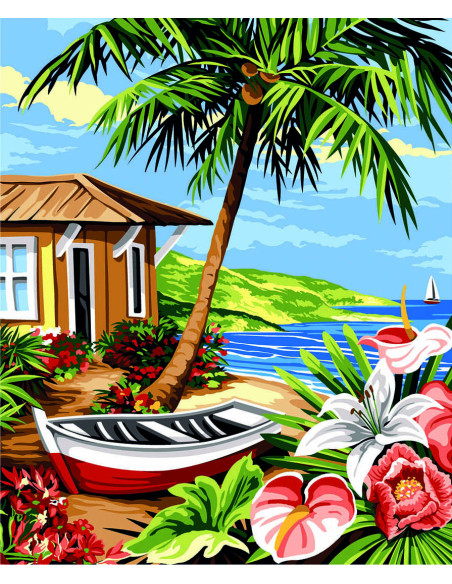 Canevas : 60x70 cm, Petit coin d'iles