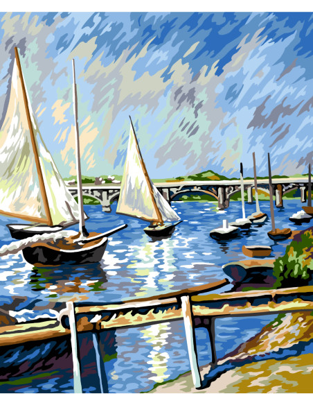 Canevas : 60x70 cm, N22 - voiliers a Argenteuil