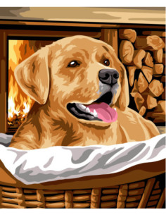 Canevas : 60x70 cm, N24 - un coin de flamme