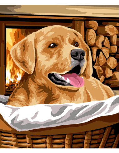 Canevas : 60x70 cm, N24 - un coin de flamme