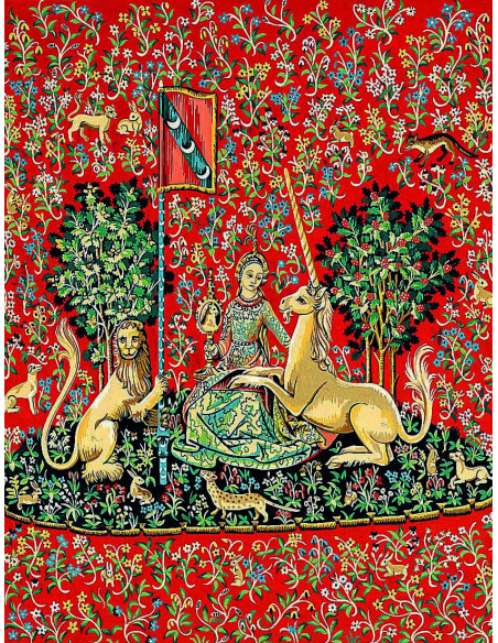 Canevas : 65x80 cm, Dame a la licorne