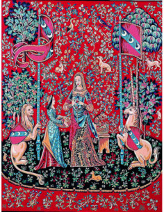 Canevas : 65x80 cm, Dame a la licorne