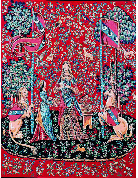 Canevas : 65x80 cm, Dame a la licorne