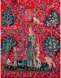 Canevas : 65x80 cm, Dame a la licorne