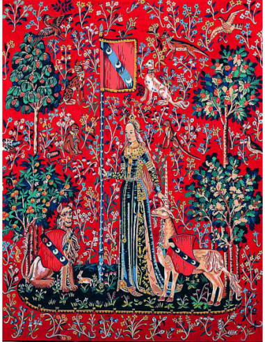 Canevas : 65x80 cm, Dame a la licorne