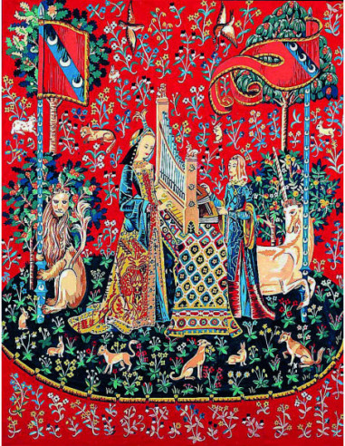 Canevas : 65x80 cm, Dame a la licorne