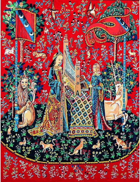 Canevas : 65x80 cm, Dame a la licorne