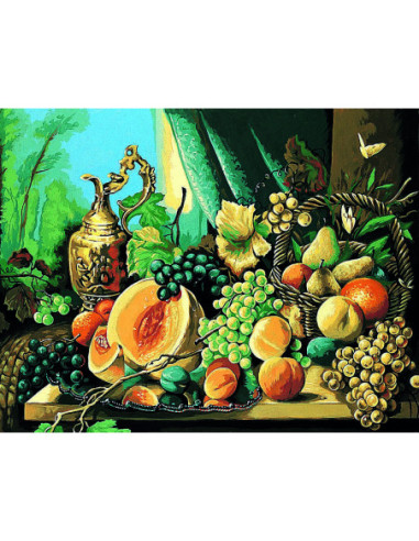Canevas : 65x80 cm, Compo.d/fruits c.p.a