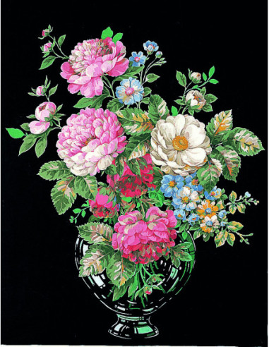 Canevas : 65x80 cm, Vase de fleurs
