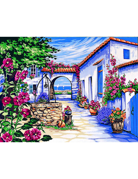 Canevas : 60x80 cm, Le vieux puits -