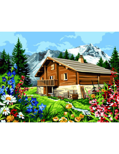 Canevas : 60x80 cm, Fleurs de montagne