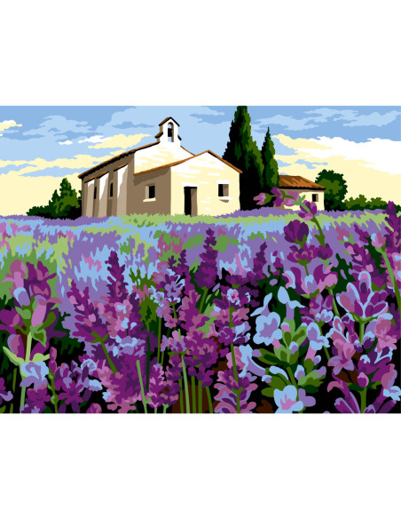 Canevas : 60x80 cm, N20 - dans les lavandes