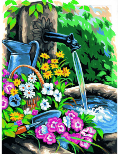 Canevas : 40x50 cm, La fontaine -