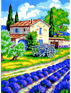 Canevas : 40x50 cm, Campagne méditerranéenne