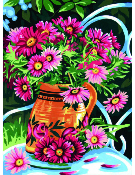 Canevas : 40x50 cm, Bouquet d'été -