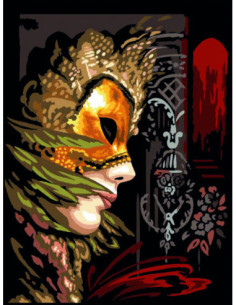Canevas : 40x50 cm, Le masque d'or -