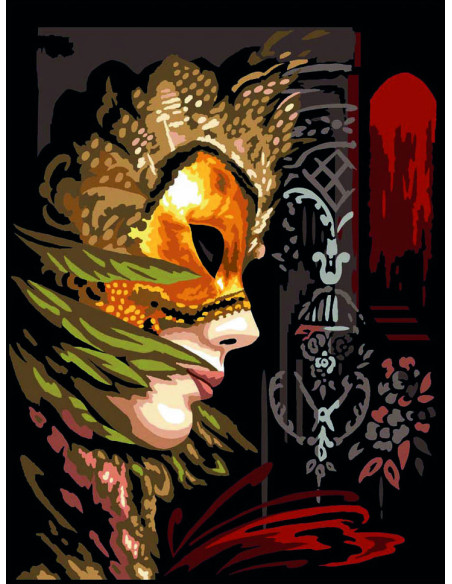 Canevas : 40x50 cm, Le masque d'or -