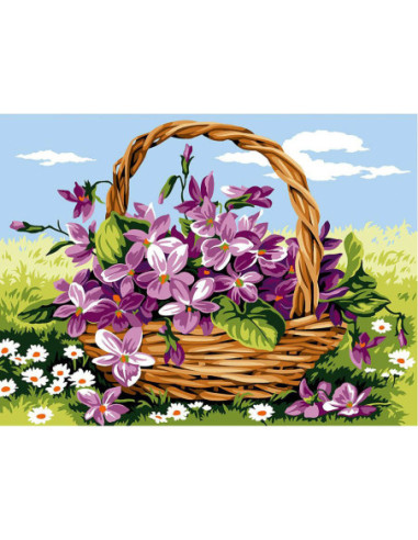 Canevas : 40x50 cm, Les violettes