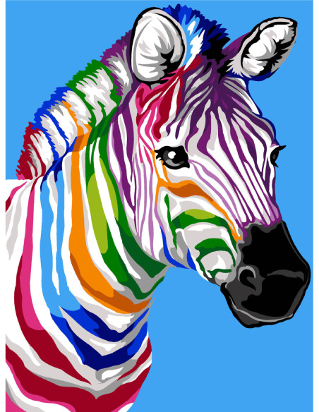 Canevas : 40x50 cm, N18 - les rayures du zèbre