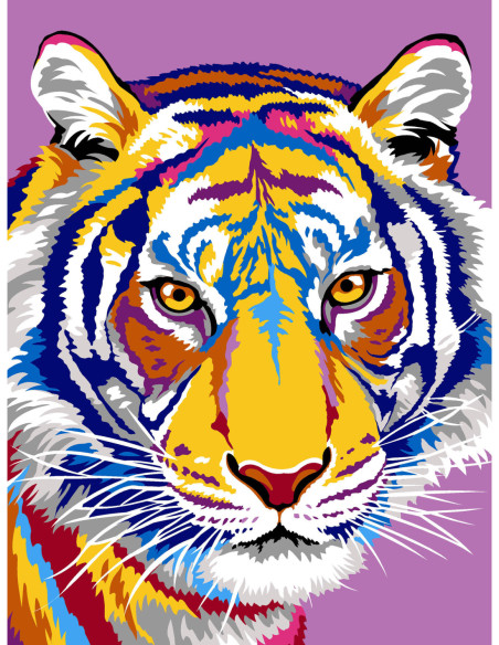 Canevas : 40x50 cm, N18 - les dessins du tigre