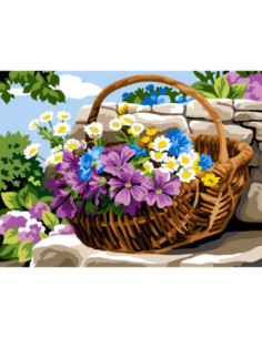 Canevas : 40x50 cm, N23 - panier de campagne