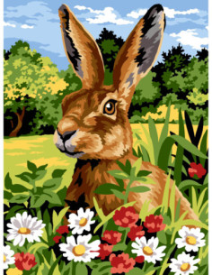 Canevas : 40x50 cm, N23 - le lièvre