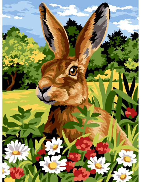 Canevas : 40x50 cm, N23 - le lièvre