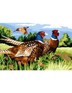Canevas : 75x110 cm, N23 - les faisans