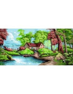 Canevas : 65x120 cm, Bord de rivière