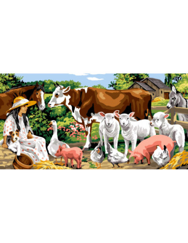 Canevas : 65x120 cm, N22 - la gardienne de l'enclos