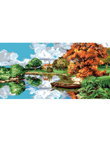 Canevas : 65x120 cm, N23 - le reflet dans l'eau