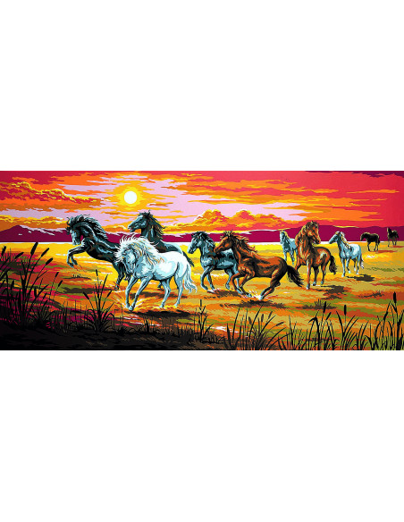 Canevas : 65x130 cm, La horde