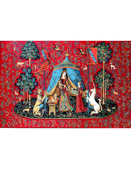 Canevas : 100x150 cm, Dame a la licorne
