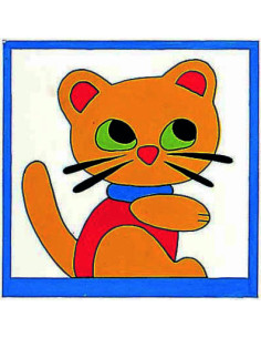 Kit canevas : 20x20 cm, Minou