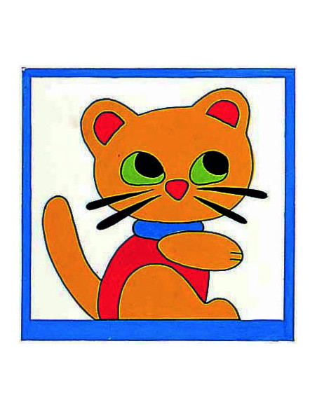 Kit canevas : 20x20 cm, Minou