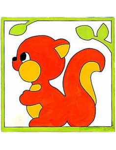 Kit canevas : 20x20 cm, Ecureuil