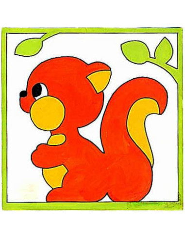 Kit canevas : 20x20 cm, Ecureuil