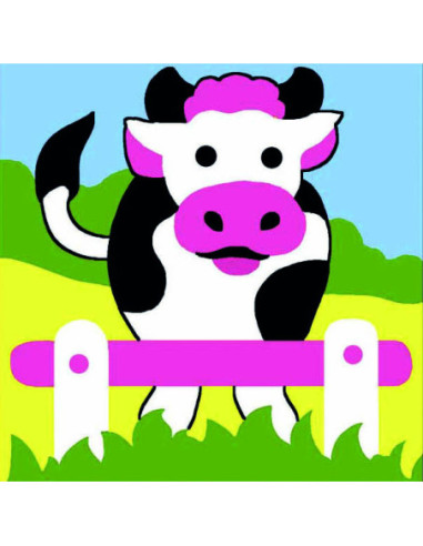 Kit canevas : 20x20 cm, Vache