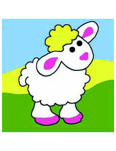 Kit canevas : 20x20 cm, Mouton