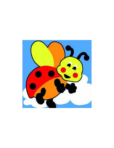 Kit canevas : 20x20 cm, Coccinelle
