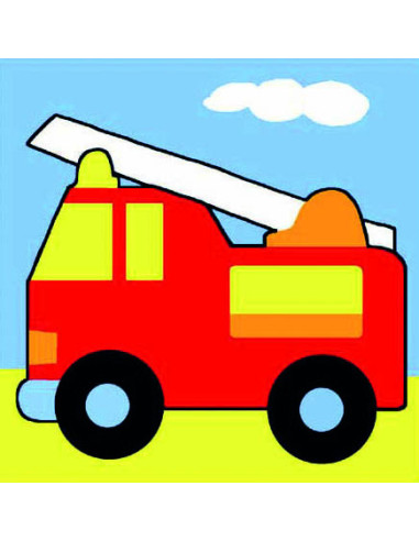 Kit canevas : 20x20 cm, Camion de pompier