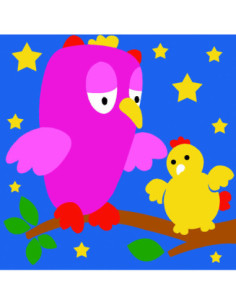 Kit canevas : 20x20 cm, Chouette