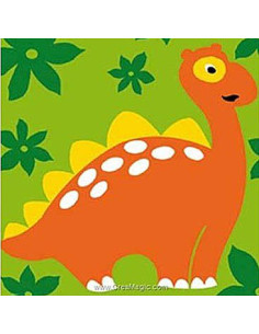 Kit canevas : 20x20 cm, Dino