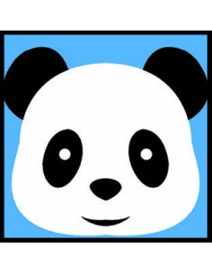 Kit canevas : 20x20 cm, Panda